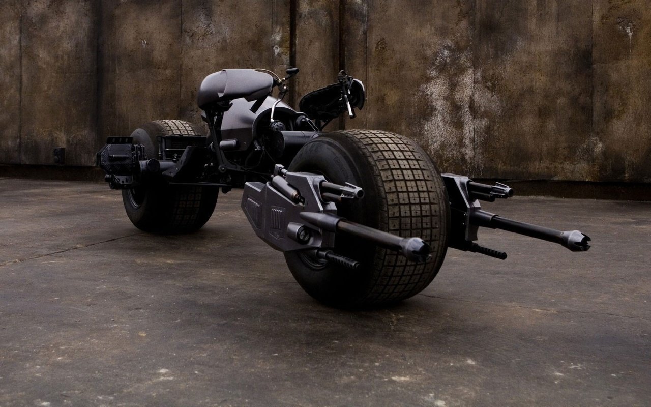 Обои мотоцикл, бэтмэн, темный рыцарь, motorcycle, batman, the dark knight разрешение 2100x1005 Загрузить