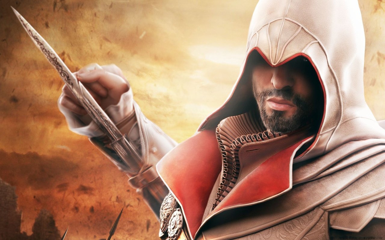 Обои assassins creed, ассасин, братство, эцио, assassin, brotherhood, ezio разрешение 1920x1200 Загрузить