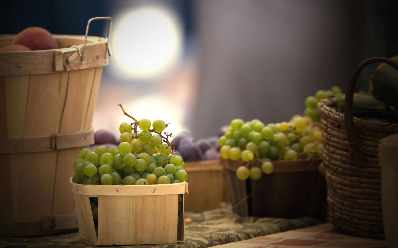 Обои виноград, еда, корзина, grapes, food, basket разрешение 2560x1600 Загрузить