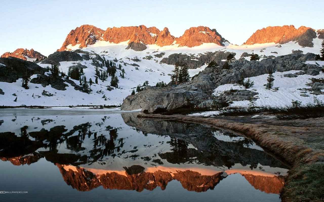 Обои озеро, горы, отражение, канада, британская колумбия, минареты, ediza lake, ansel adams wilderness, lake, mountains, reflection, canada, british columbia, minarets разрешение 1920x1080 Загрузить