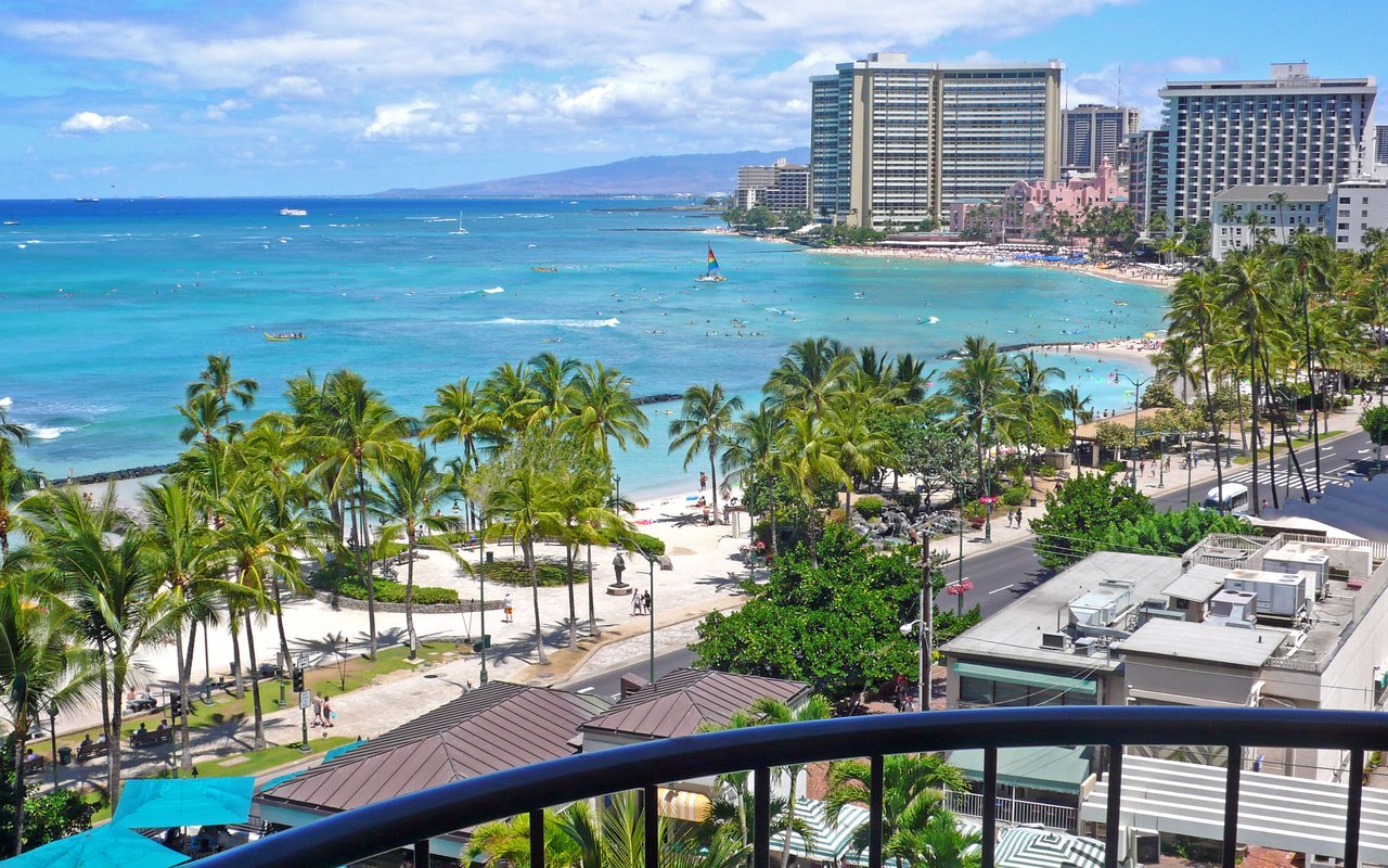 Обои пляж, океан, сша, отель, гаваи, гавайи, гонолулу, beach, the ocean, usa, the hotel, hawaii, honolulu разрешение 3840x2160 Загрузить