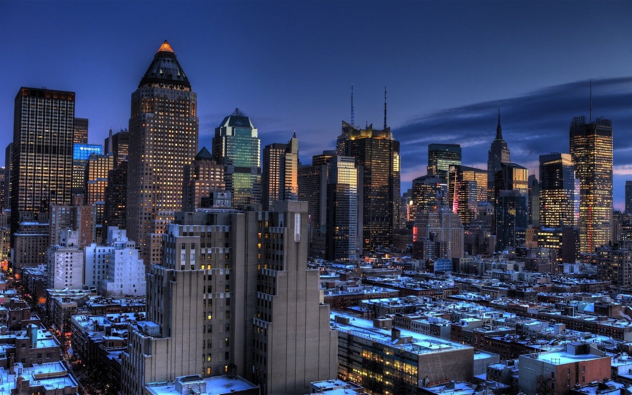 Обои город, небоскребы, нью-йорк, здания, восход солнца, the city, skyscrapers, new york, building, sunrise разрешение 2560x1600 Загрузить