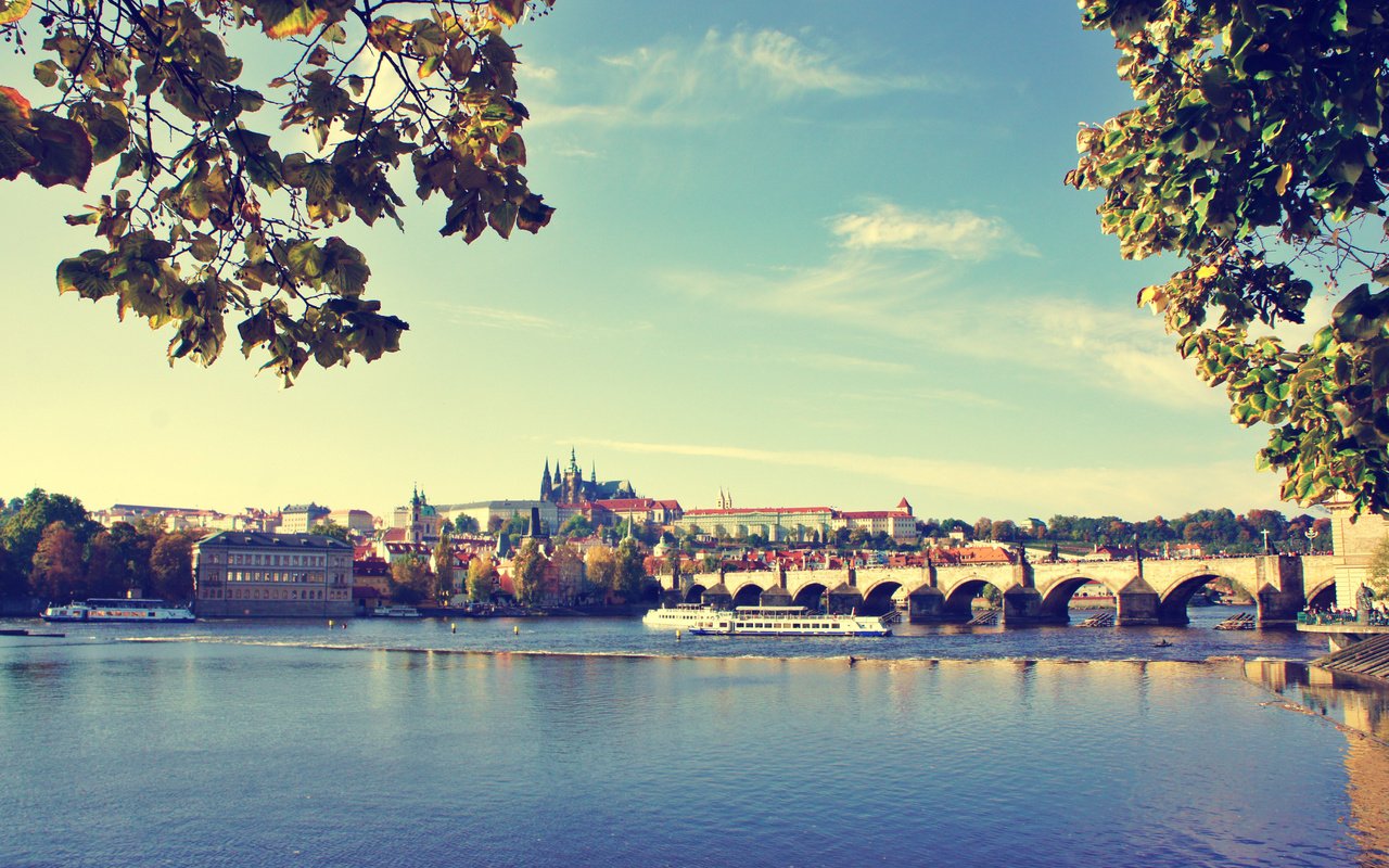 Обои вода, мост, прага, чехия, старый город, water, bridge, prague, czech republic, old town разрешение 4592x3056 Загрузить