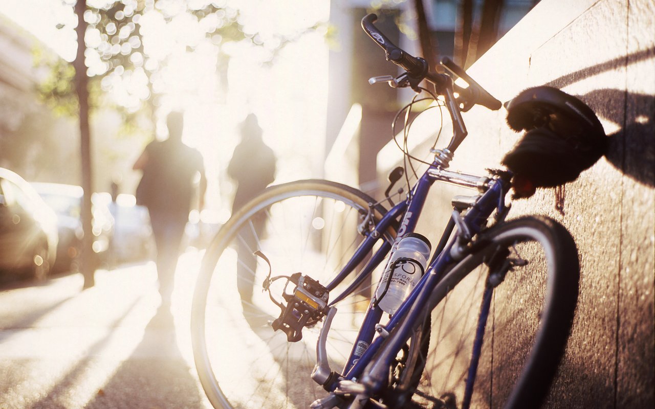Обои солнце, улица, велосипед, тратуар, the sun, street, bike, the sidewalk разрешение 1920x1200 Загрузить