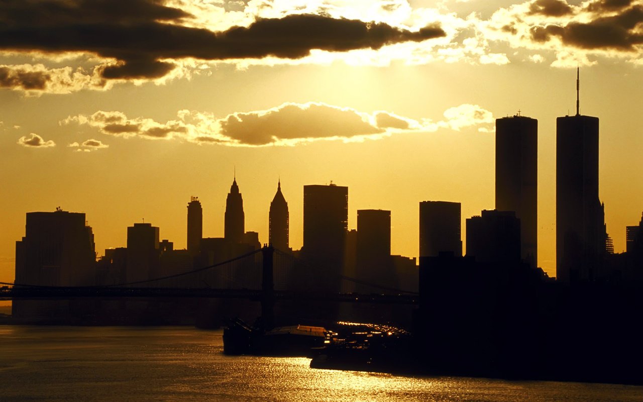 Обои закат, сша, нью-йорк, sunset, usa, new york разрешение 1920x1200 Загрузить