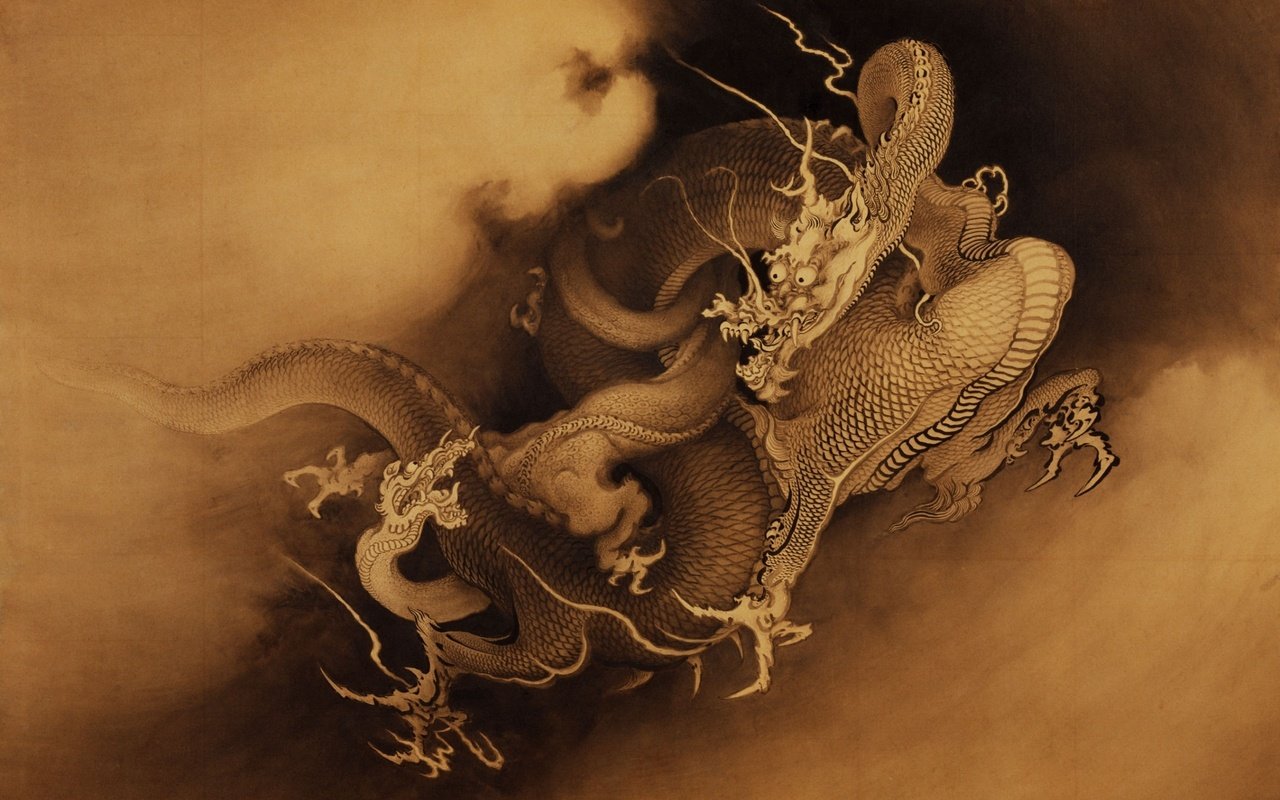 Обои рисунок, фон, усы, драконы, китайские, figure, background, mustache, dragons, chinese разрешение 2560x1600 Загрузить