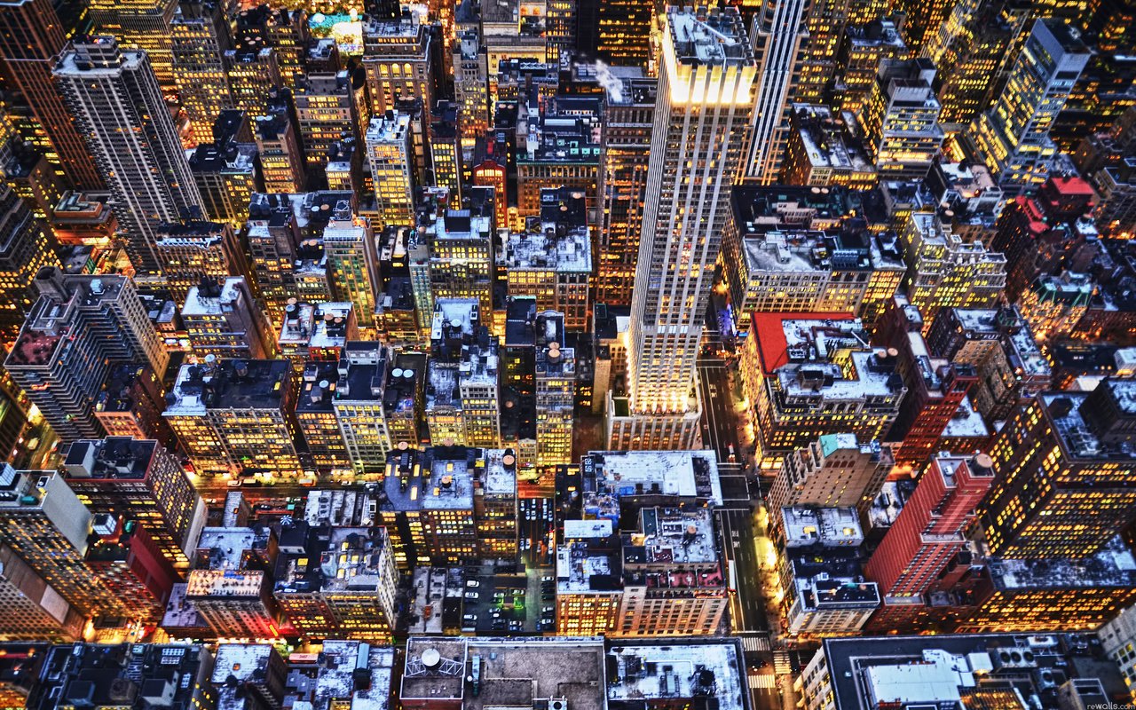 Обои вид сверху, небоскребы, нью-йорк, улицы, the view from the top, skyscrapers, new york, street разрешение 2560x1600 Загрузить