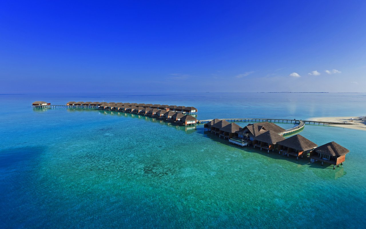 Обои бунгало, тропики, мальдивы, bungalow, tropics, the maldives разрешение 5307x3538 Загрузить