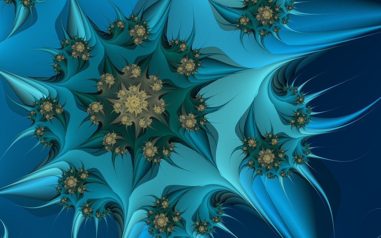 Обои абстракция, фон, синий, цветок, цвет, голубой, фрактал, abstraction, background, blue, flower, color, fractal разрешение 2560x1600 Загрузить