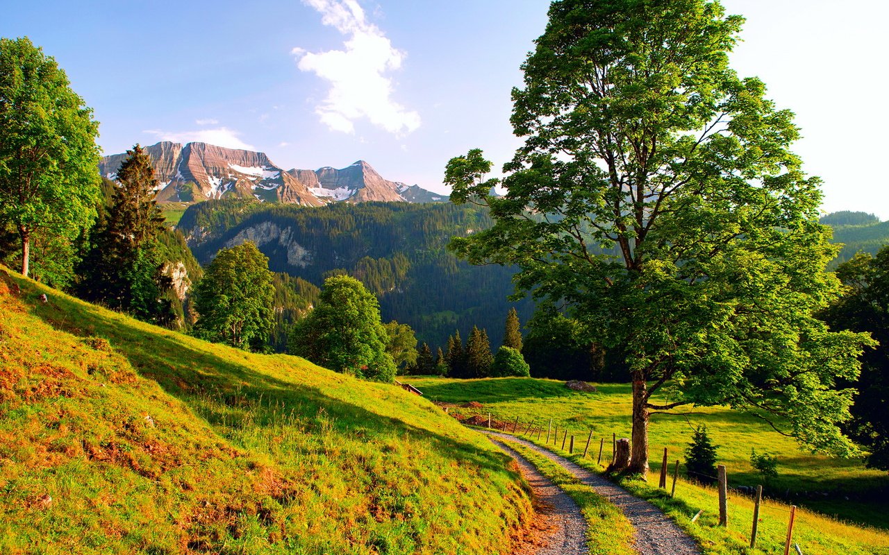 Обои дорога, горы, road, mountains разрешение 1920x1440 Загрузить