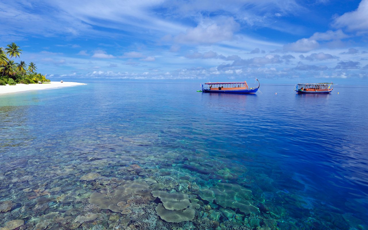 Обои пляж, лодки, тропики, мальдивы, beach, boats, tropics, the maldives разрешение 4256x2832 Загрузить