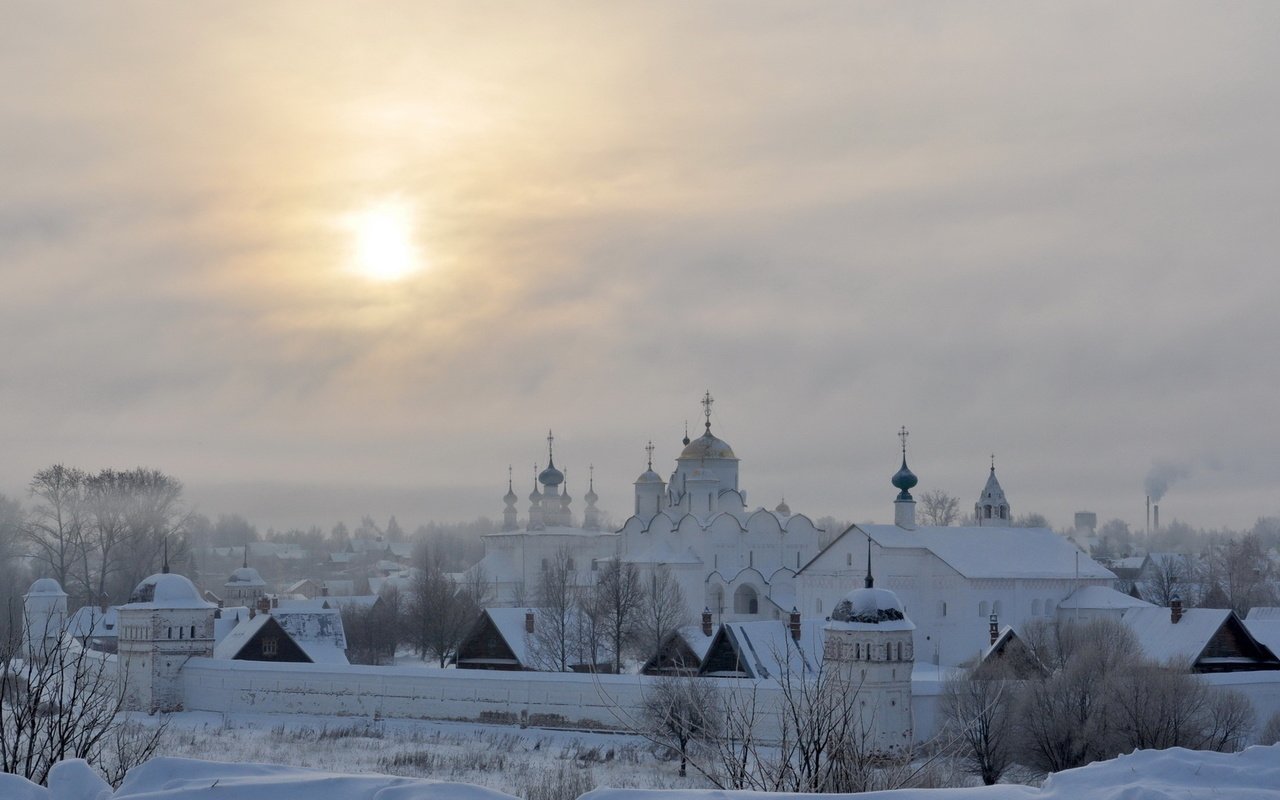 Обои снег, природа, храм, закат, зима, snow, nature, temple, sunset, winter разрешение 1920x1080 Загрузить