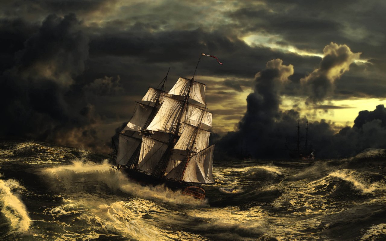 Обои арт, волны, море, шторм, бущующее, art, wave, sea, storm, bushouse разрешение 2560x1600 Загрузить
