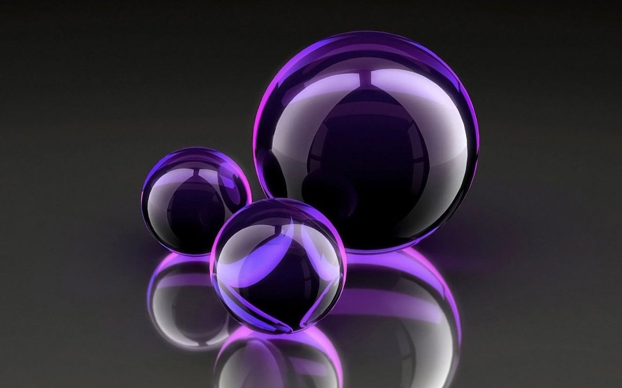 Обои шары, отражение, красота, стекло, объем, пурпурный, 3д, формы., balls, reflection, beauty, glass, the volume, purple, 3d, form. разрешение 1920x1080 Загрузить