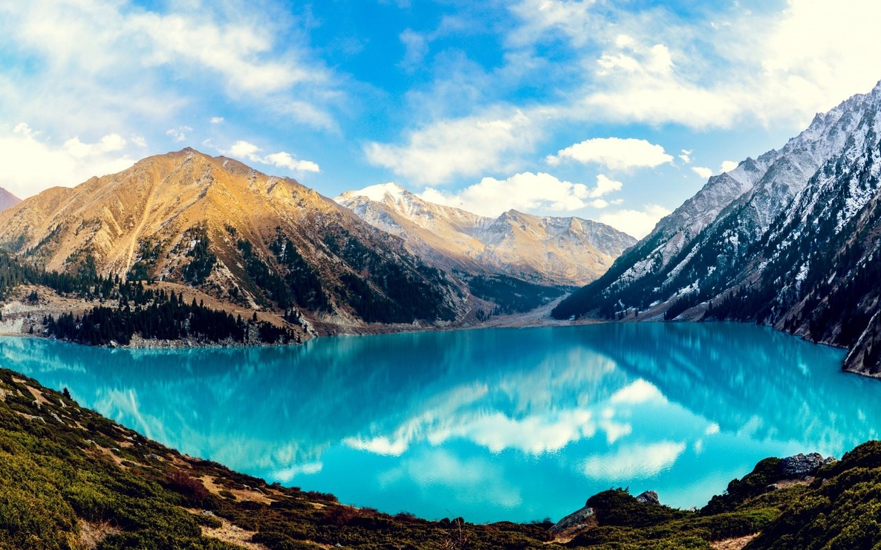 Обои большое алматинское озеро, big almaty lake разрешение 1920x1080 Загрузить