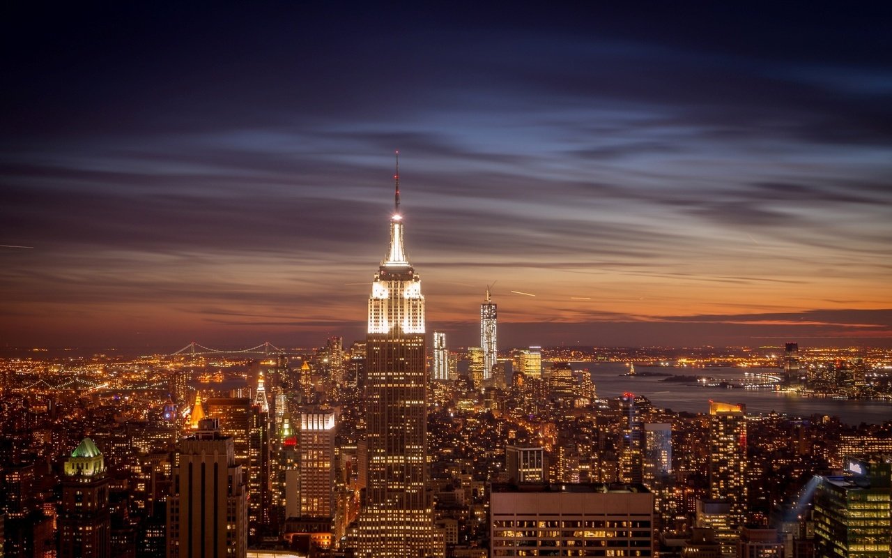 Обои сша, нью-йорк, манхеттен, new york city, nyc, empire state building, нью - йорк, usa, new york, manhattan разрешение 1920x1200 Загрузить