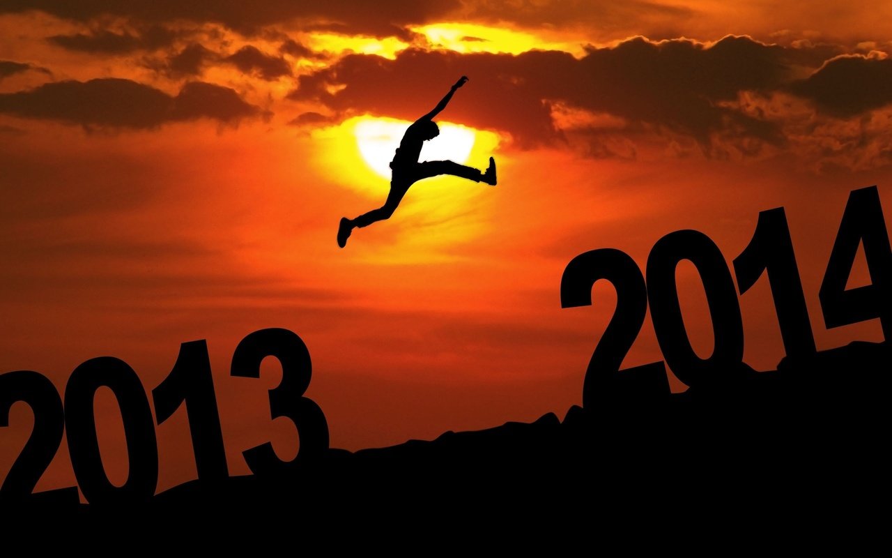 Обои новый год, новогодние, силуэт, 2013, 2014 год, new year, christmas, silhouette, 2014 разрешение 2560x1600 Загрузить