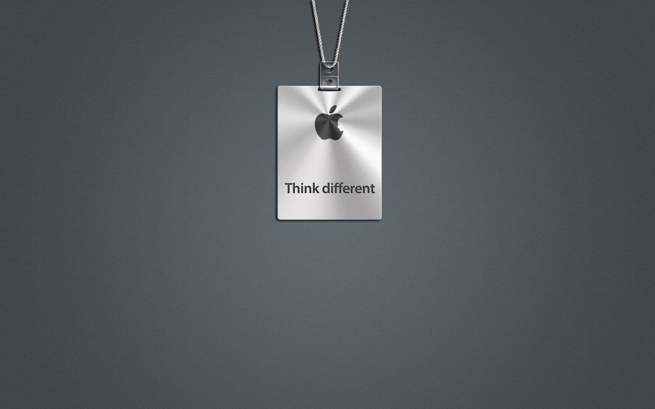 Обои серый, мак, лого, think different, эппл, grey, mac, logo, apple разрешение 1920x1080 Загрузить