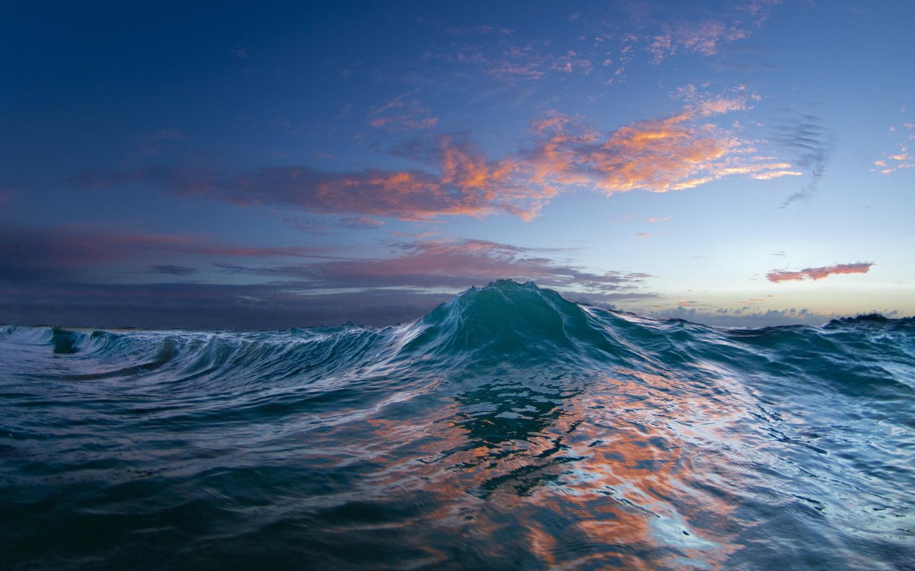 Обои вода, закат, волна, природа., water, sunset, wave, nature. разрешение 1920x1200 Загрузить