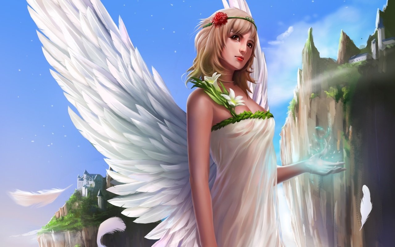 Обои арт, девушка, ангел, art, girl, angel разрешение 2470x1741 Загрузить