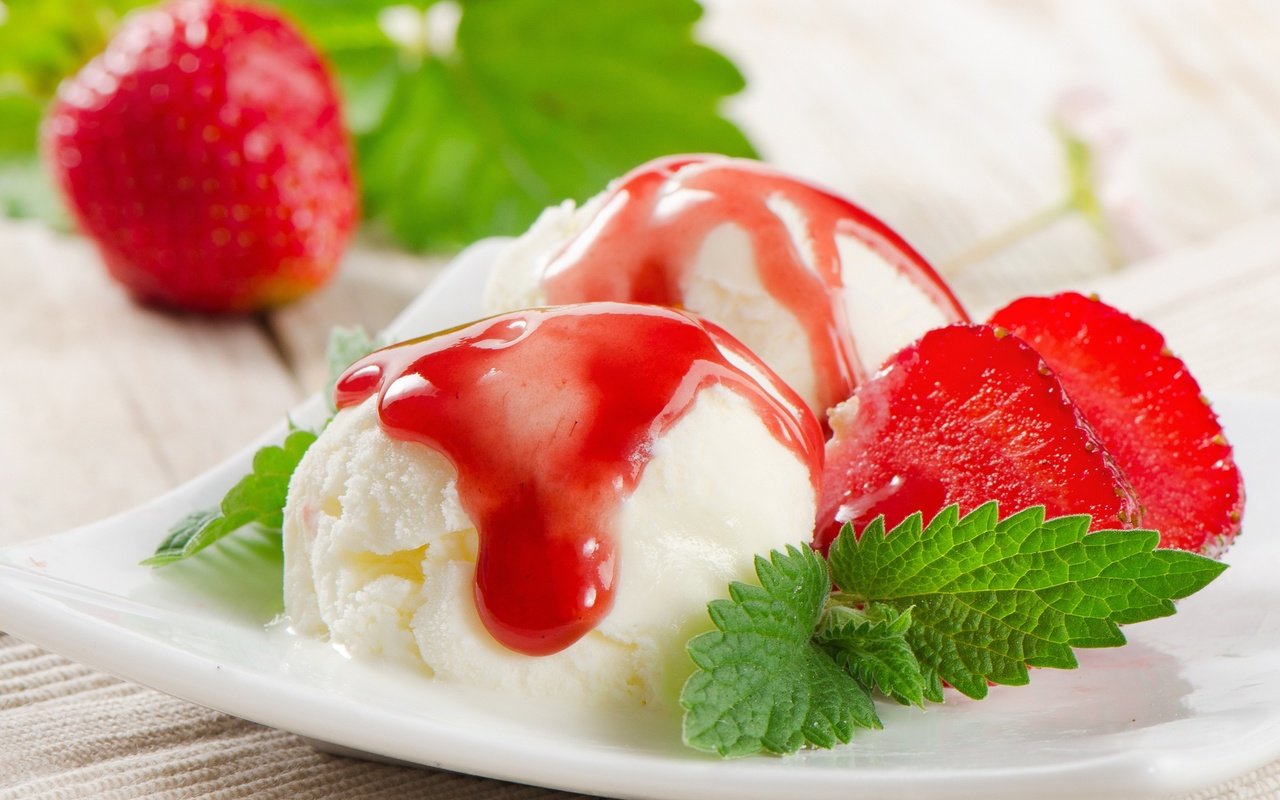 Обои мята, мороженое, клубника, сладкое, десерт, mint, ice cream, strawberry, sweet, dessert разрешение 3378x2862 Загрузить
