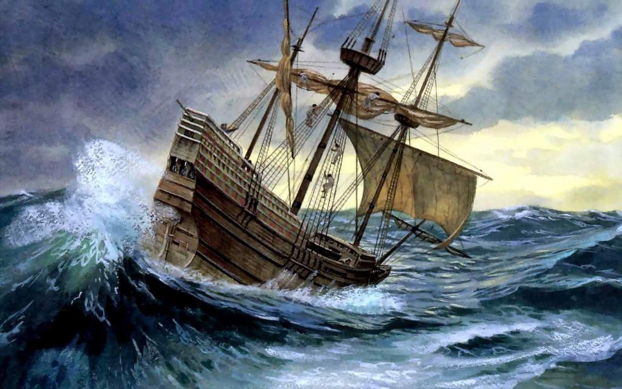 Обои море, корабль, шторм, мрачный, старинный, sea, ship, storm, dark, vintage разрешение 1920x1200 Загрузить