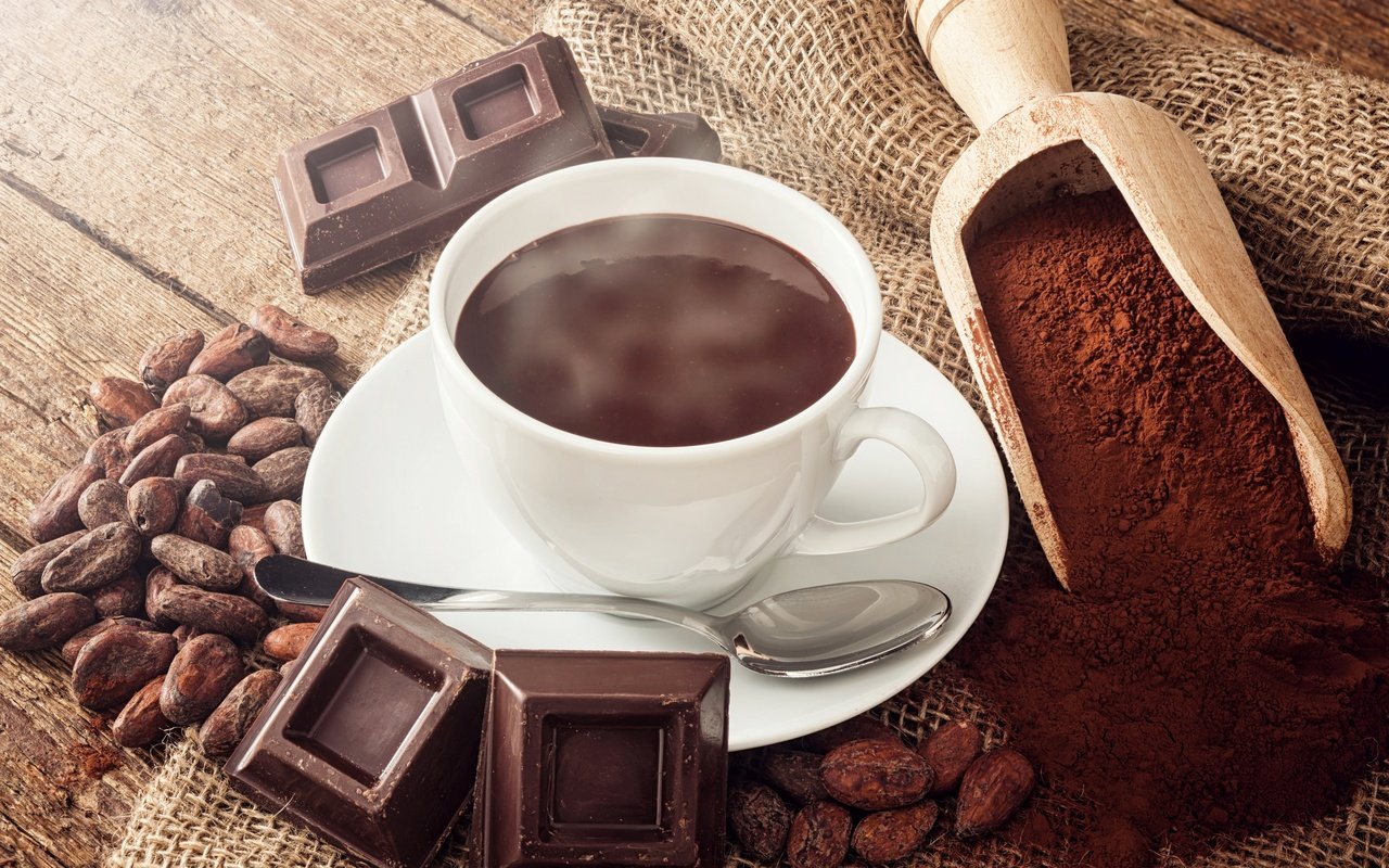 Обои напиток, зерна, кофе, шоколад, водопой, в шоколаде, какао, drink, grain, coffee, chocolate, cocoa разрешение 2880x1974 Загрузить