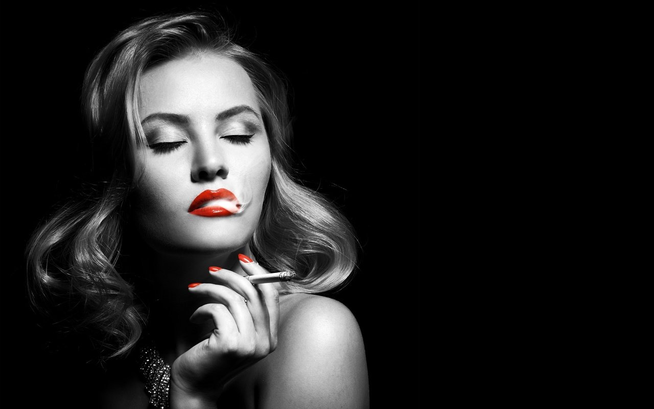 Обои девушка, дым, макияж, сигареты, effect colors, girl, smoke, makeup, cigarette разрешение 2576x1648 Загрузить