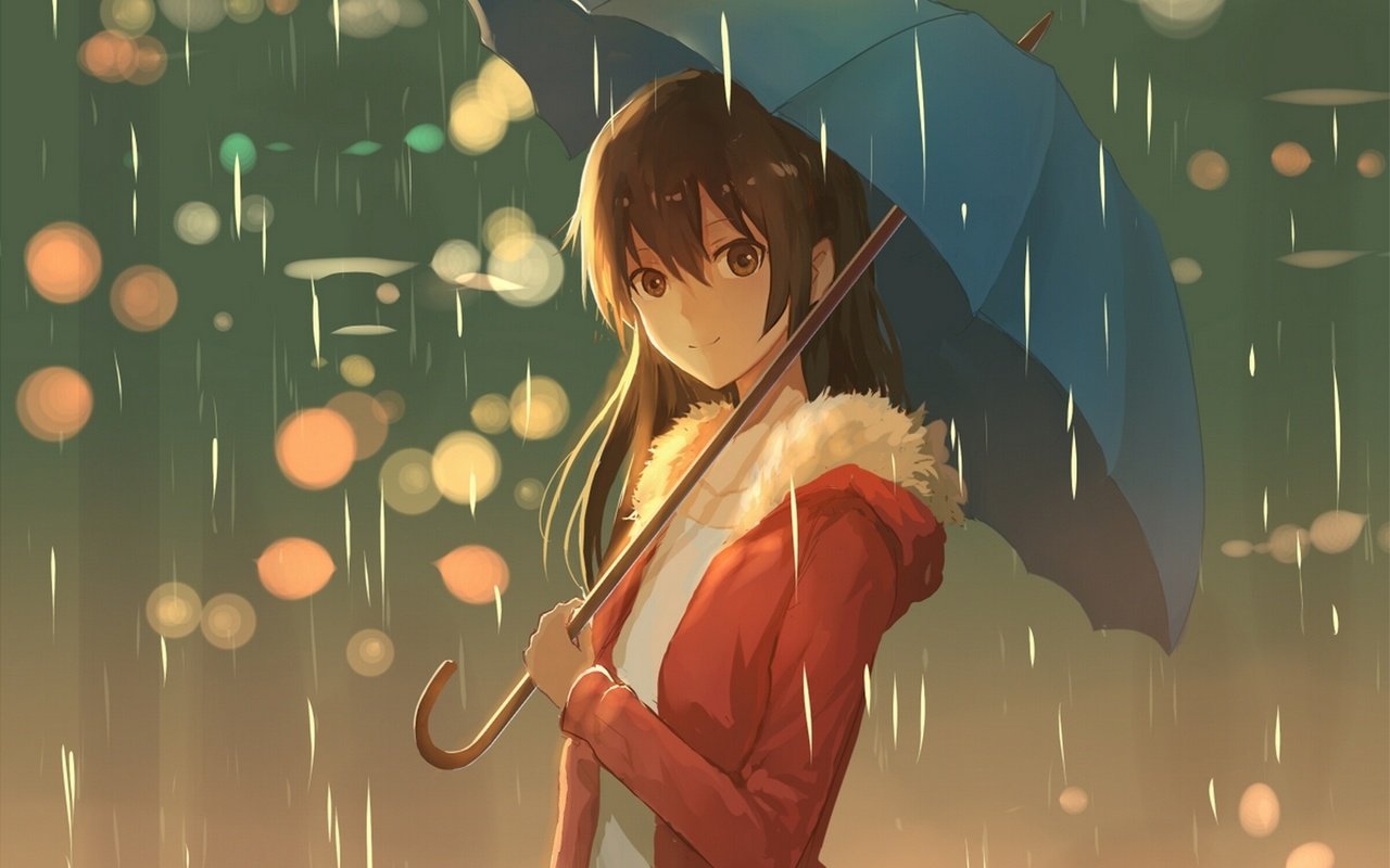 Обои арт, девушка, улыбка, аниме, дождь, зонт, art, girl, smile, anime, rain, umbrella разрешение 1920x1567 Загрузить