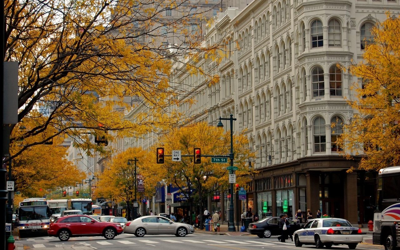 Обои город, осень, улица, the city, autumn, street разрешение 1920x1200 Загрузить