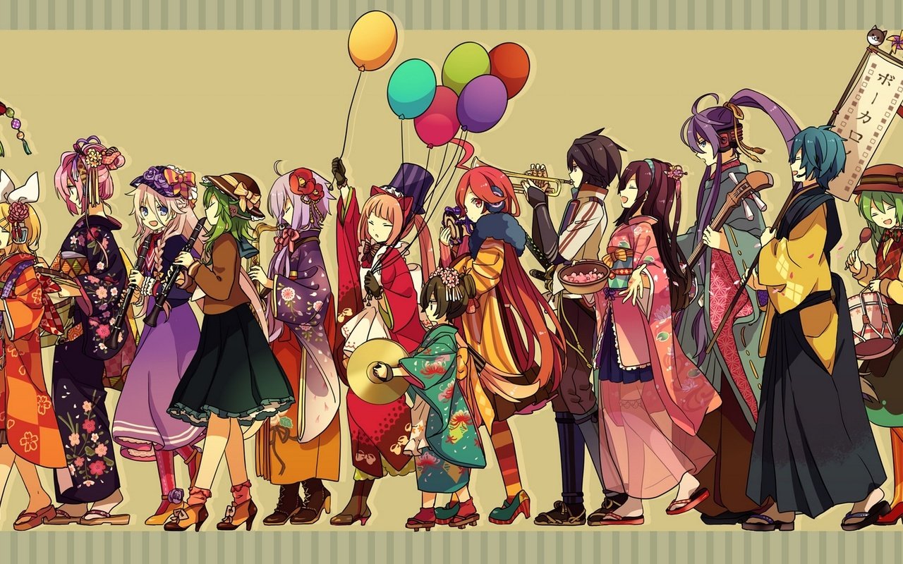 Обои арт, gumi, kaai yuki, девушки, kamui gakupo, mizki, вокалоид, nekomura iroha, vy2, megurine luka, мики, kagamine rin, ия, мику хацунэ, kagamine len, kaito, meiko, yuzuki yukari, akiyoshi, tama-pete, art, girls, vocaloid, miki, ia, hatsune miku разрешение 2409x1080 Загрузить