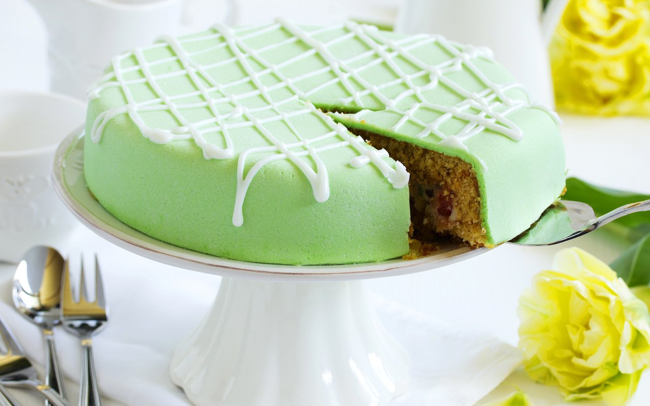 Обои зеленая, выпечка, торт, десерт, глазурь, кулич, запеченная, green, cakes, cake, dessert, glaze, baked разрешение 4500x3125 Загрузить
