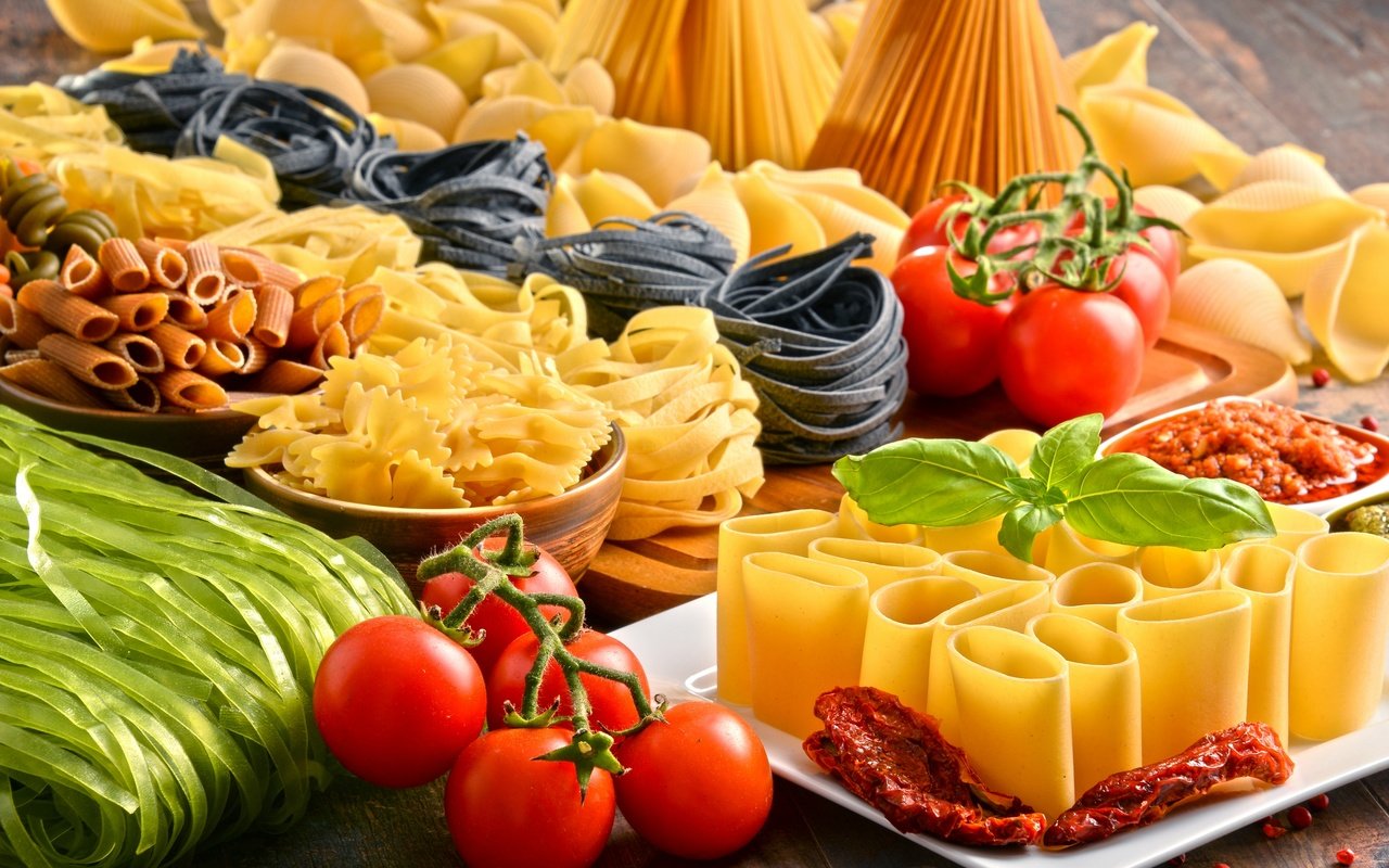 Обои помидоры, спагетти, макароны, макарон, помидорами, tomatoes, spaghetti, pasta разрешение 2880x1923 Загрузить