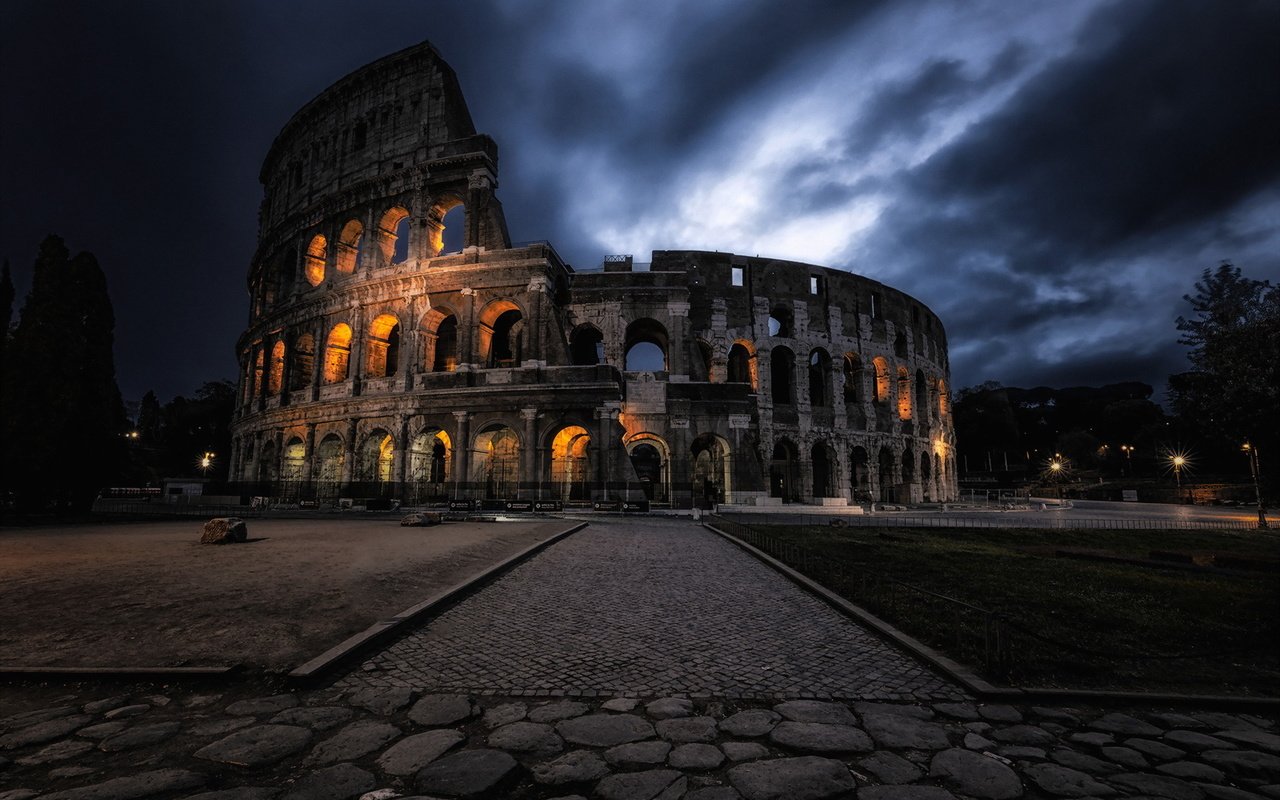 Обои италия, колизей, рим, roma, италиа, dark coliseum, italy, colosseum, rome, italia разрешение 1920x1280 Загрузить