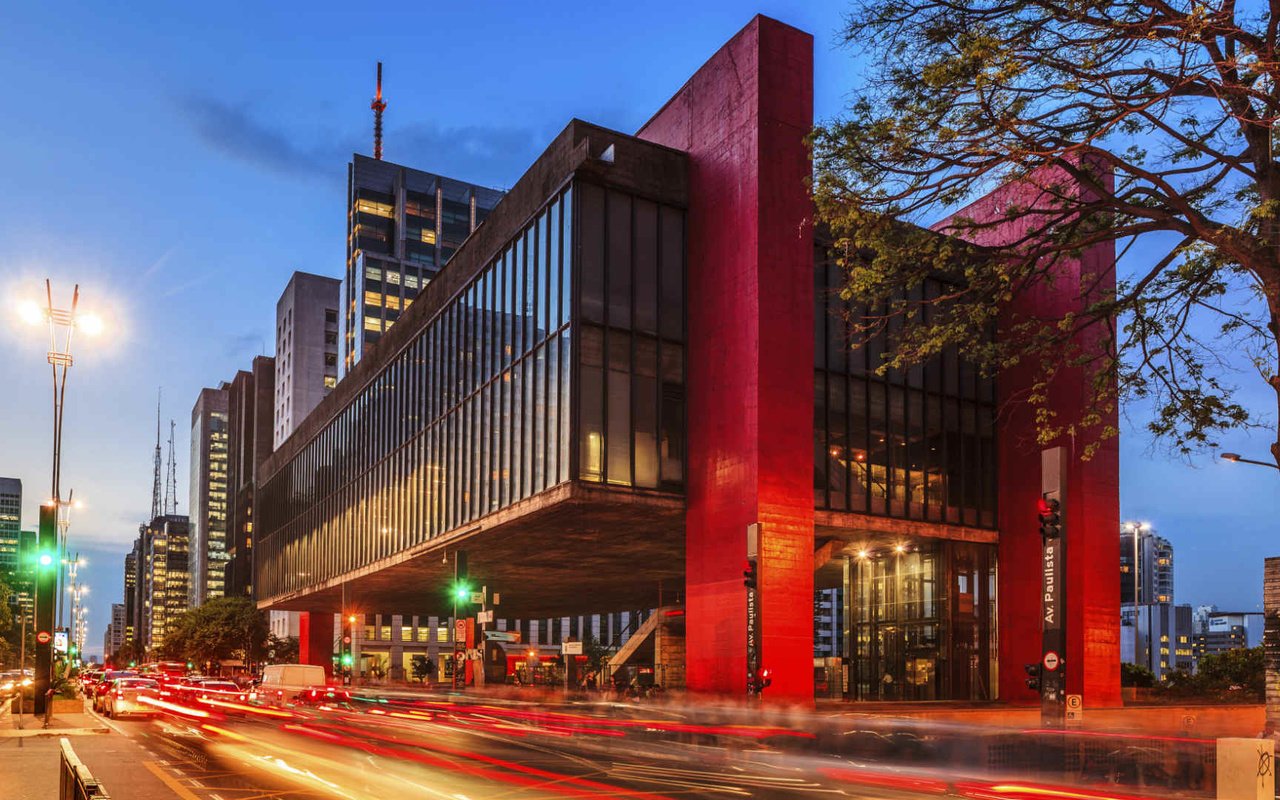 сан-паулу, музей современного искусства, night, lights, architecture, the b...