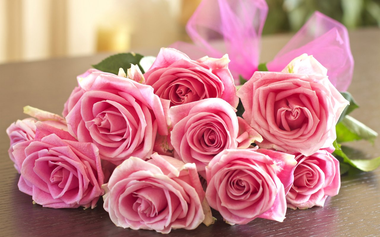 Обои бутоны, розы, букет, розовые, бант, buds, roses, bouquet, pink, bow разрешение 2400x1600 Загрузить