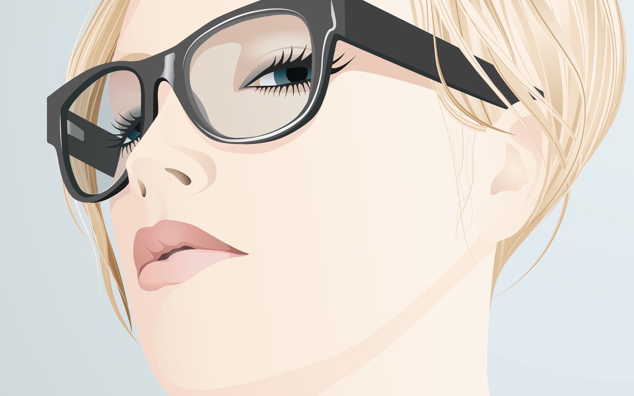 Обои девушка, вектор, блондинка, взгляд, очки, лицо, ресницы, girl, vector, blonde, look, glasses, face, eyelashes разрешение 5900x4172 Загрузить