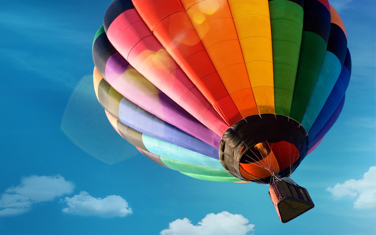 Обои небо, полет, воздушный шар, the sky, flight, balloon разрешение 1920x1200 Загрузить