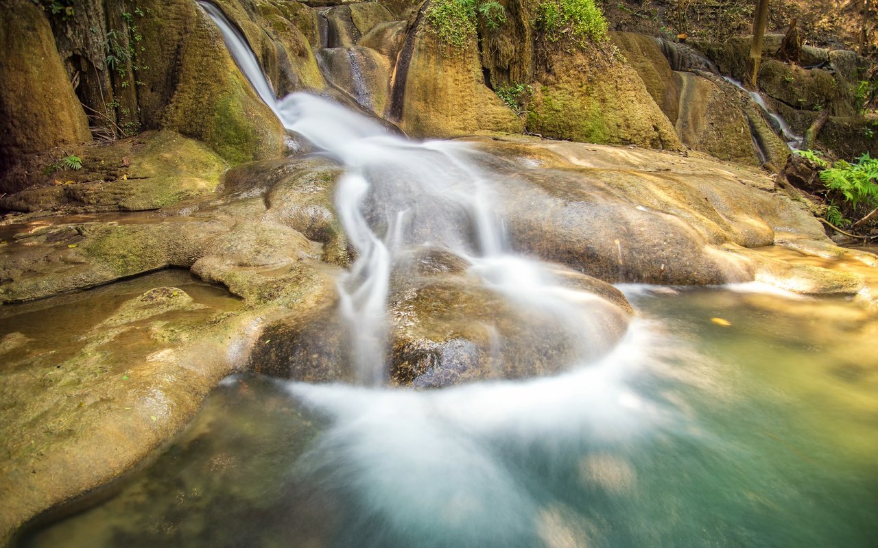 Обои река, лес, пейзаж, водопад, тропики, джунгли, river, forest, landscape, waterfall, tropics, jungle разрешение 6016x4016 Загрузить