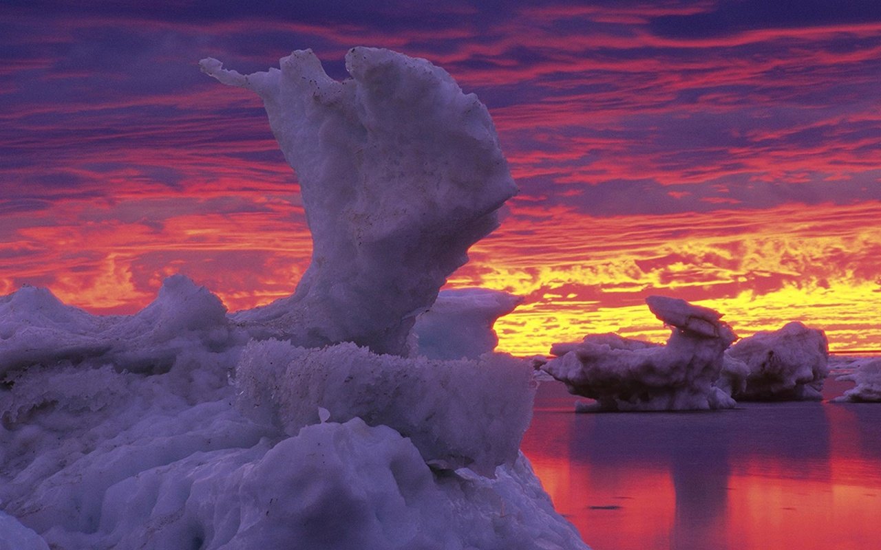 Обои лёд, залив, зарево, канада, гудзон, манитоба, ice, bay, glow, canada, hudson, manitoba разрешение 1920x1080 Загрузить