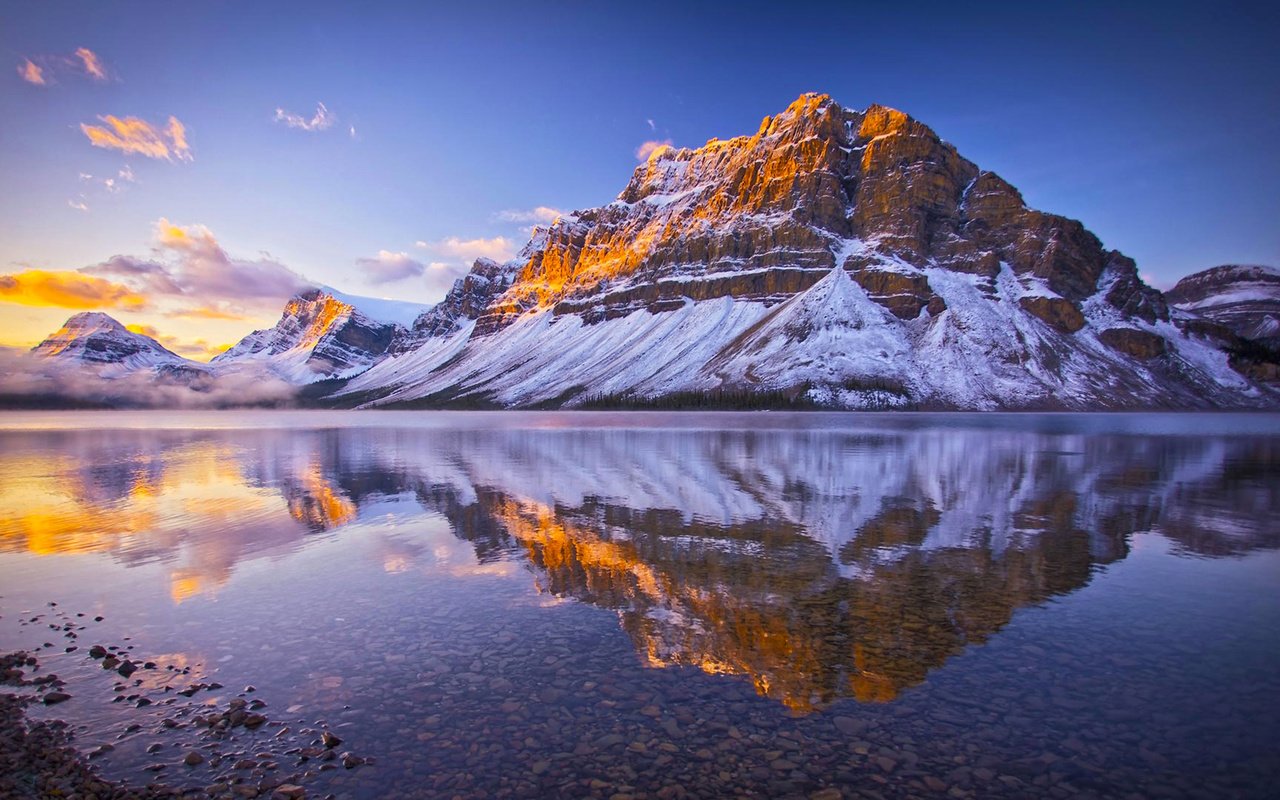 Обои озеро, горы, природа, зима, отражение, lake, mountains, nature, winter, reflection разрешение 1920x1080 Загрузить