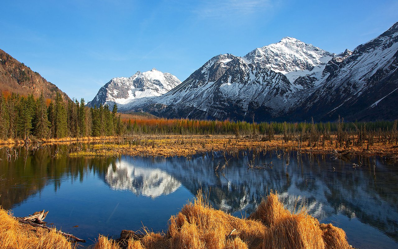 Обои озеро, горы, природа, лес, отражение, пейзаж, осень, lake, mountains, nature, forest, reflection, landscape, autumn разрешение 1920x1200 Загрузить