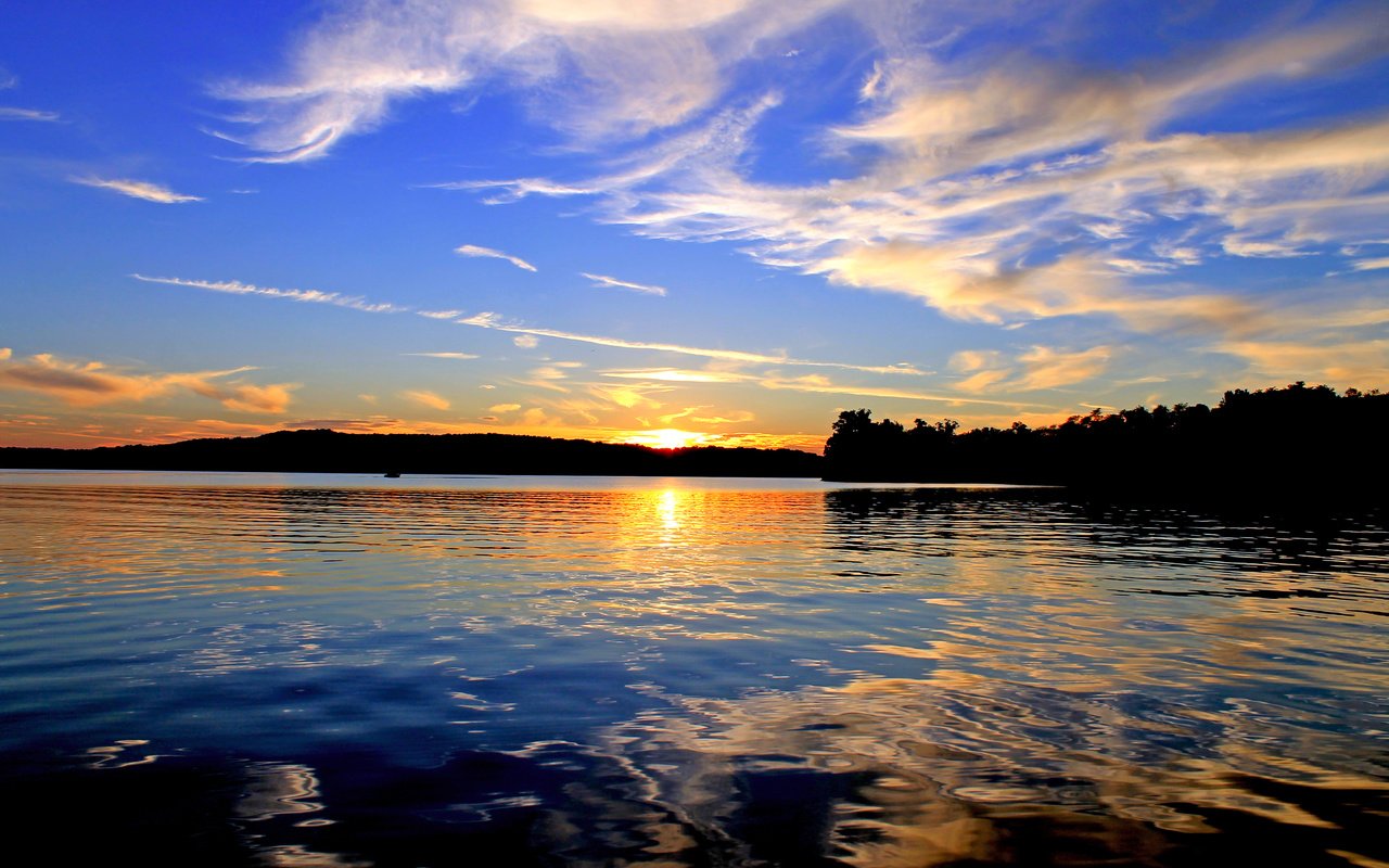 Обои озеро, закат, lake, sunset разрешение 4272x2848 Загрузить