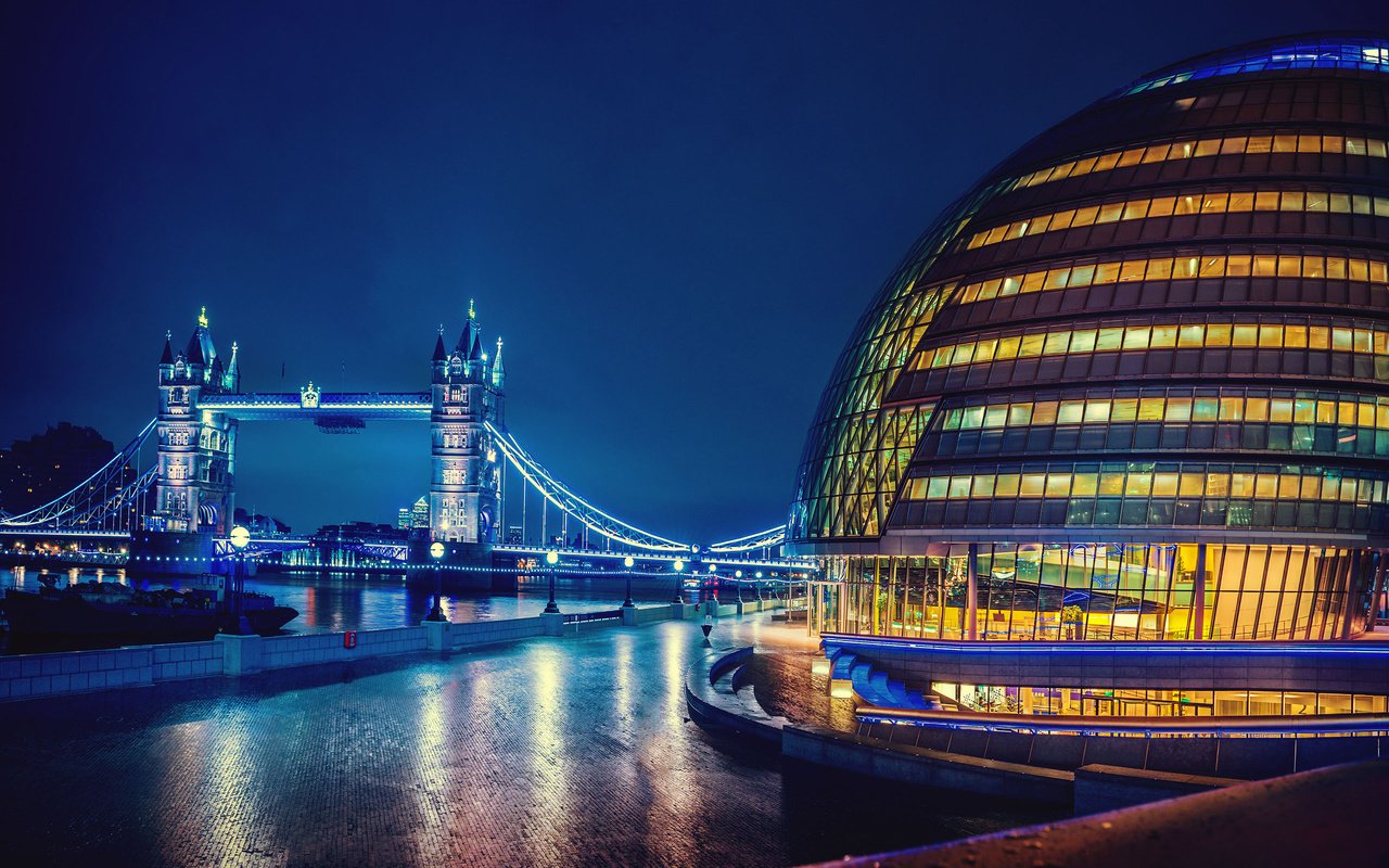 Обои ночь, огни, мост, лондон, англия, тауэрский мост, night, lights, bridge, london, england, tower bridge разрешение 2560x1600 Загрузить