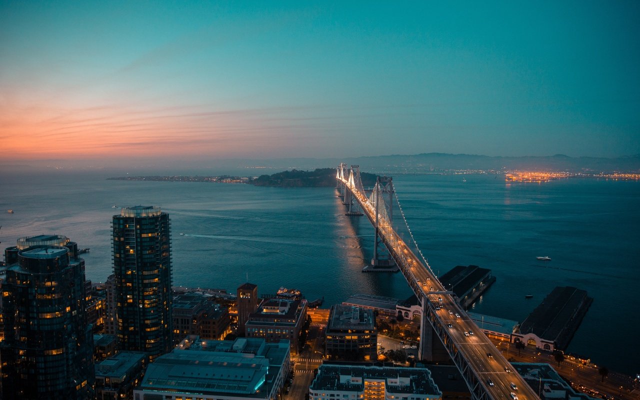 Обои свет, ночь, мост, город, сша, сан - франциско, light, night, bridge, the city, usa, san francisco разрешение 5571x3714 Загрузить