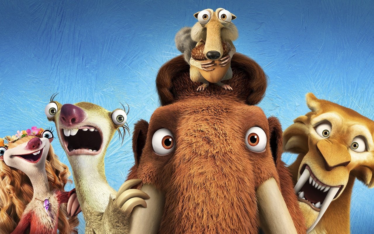 Обои мультфильм, ледниковый период, персонажи, ice age collision course, cartoon, ice age, characters разрешение 3840x2160 Загрузить