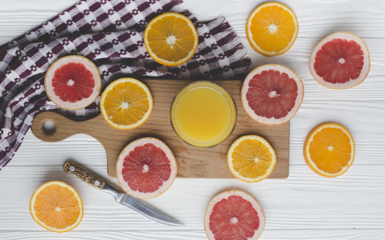 Обои напиток, апельсин, дольки, грейпфрут, сок, фреш, drink, orange, slices, grapefruit, juice, fresh разрешение 5760x3840 Загрузить
