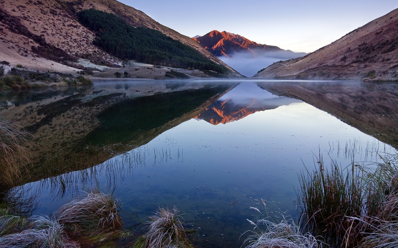 Обои озеро, отражение, новая зеландия, 64, квинстаун, lake, reflection, new zealand, queenstown разрешение 1920x1080 Загрузить