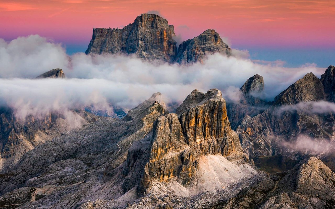 Обои облака, горы, природа, камни, италия, кортина-д’ампеццо, clouds, mountains, nature, stones, italy, cortina d'ampezzo разрешение 1920x1080 Загрузить