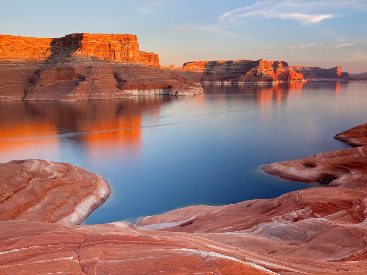 Обои скалы, юта, озеро пауэлл, глен-каньон, reflection canyon, rocks, utah, lake powell, glen canyon разрешение 1920x1200 Загрузить